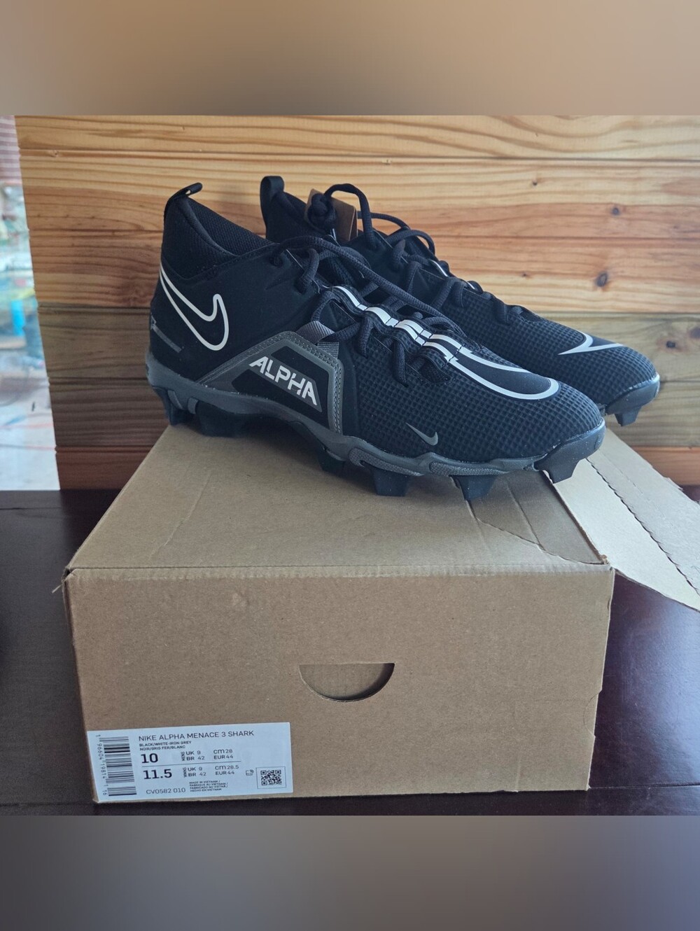 Nike Alpha Menace 3 Shark Men's Black Football Cleats